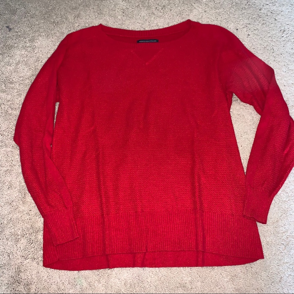 Full Length Red AE Sweater